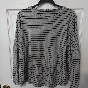 Juicy Couture Gray and Black Striped Top